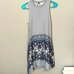 Blue and white dress